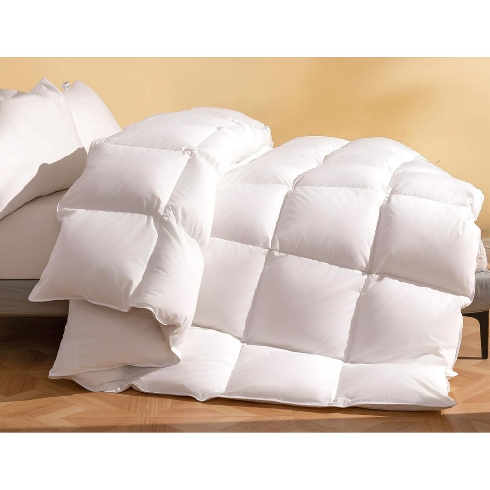 DWR Luxury King Down Feather Fibers Comforter Hotel‎ Style Egyptian Cotton Blend